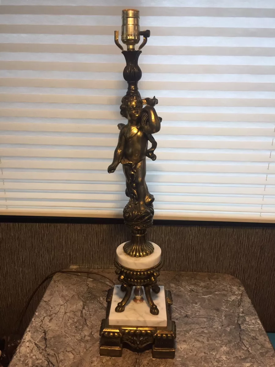 Hollywood regency cherub lamp deals