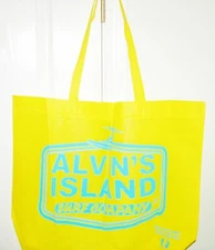 ALVIN'S ISLAND SURF COMPANY LARGE REUSABLE LOGO TOTE BAG YELLOW/BLUE NWOT