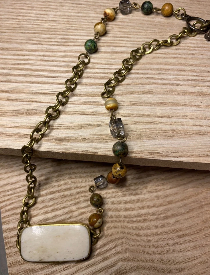 Gargantilla/pulsera de collar artesanal con cuentas artesanales de piedras preciosas naturales de jaspe con caja de regalo Foto 3 de 4