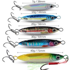 Metal Jig Lure Kit Spinner Sinking Pencil Fishing Tackle Treble Hooks