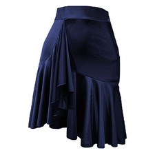 ZYMOZYM Asymmetrical Latin Dance Skirt for Women Ruffle Ballroom Salsa Skirts