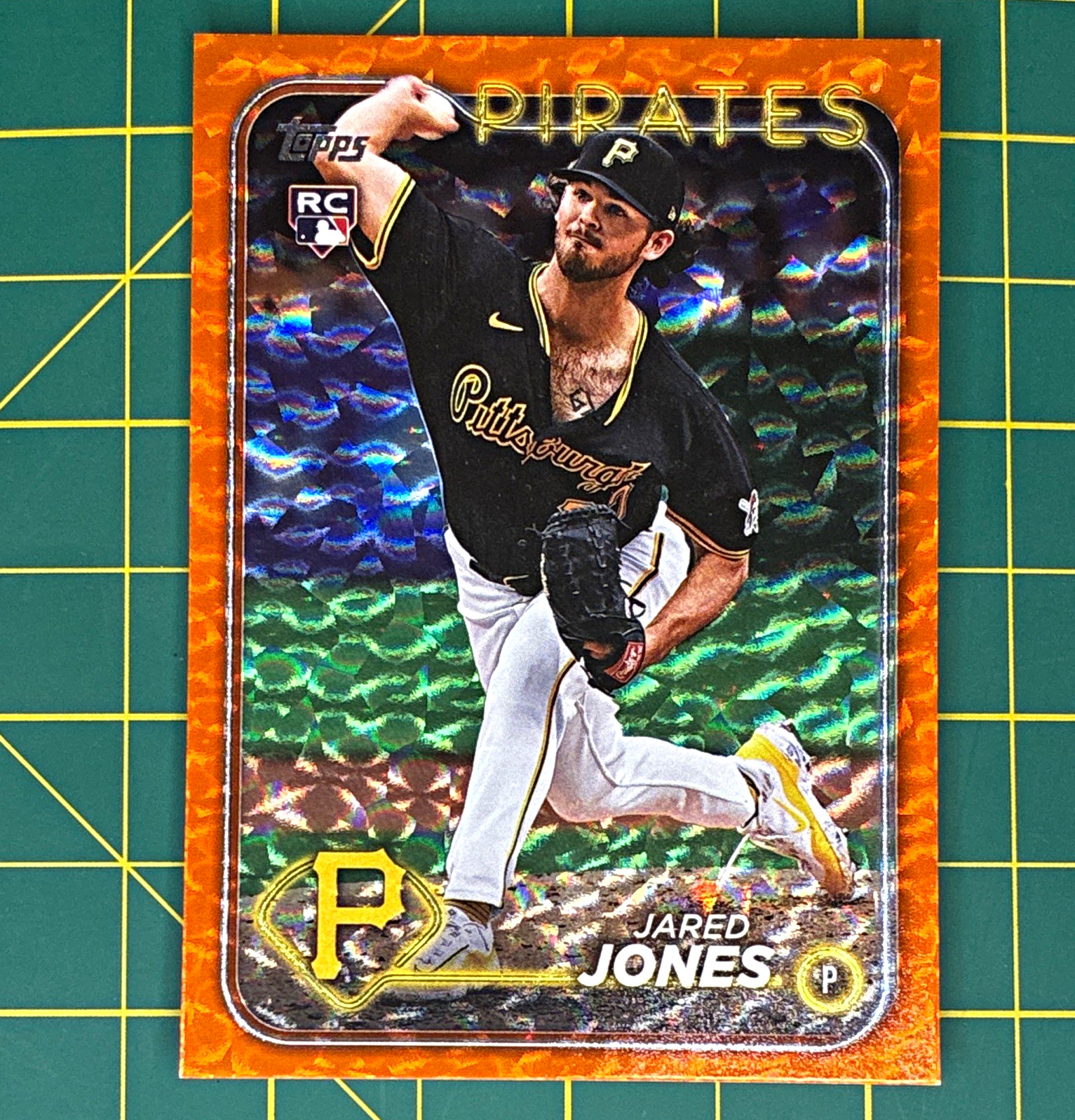 Topps 2024 Update Jared Jones Pirates #US49 Orange Crackle Foilboard /299 RC