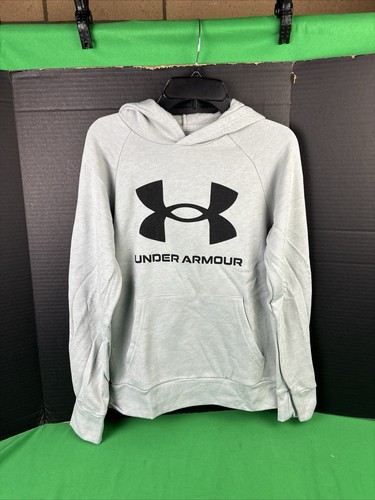 Under Armour Boys' Rival Fleece Hoodie Size XL Gray - Picture 3 of 3