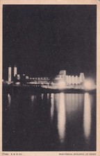 1933 Chicago World's Fair Electrical Building at Night Postcard D28