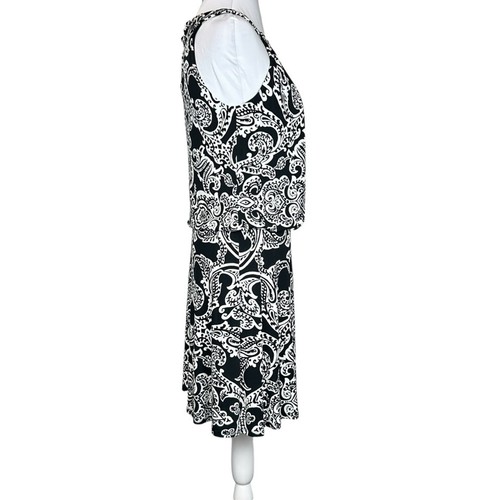 Abito donna White House Black Market taglia 2 nero bianco finto halter blouson - Foto 2 di 10