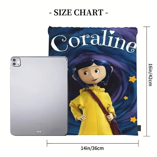 Coraline Cartoon Drawstring Bag NEW - Picture 3 of 4