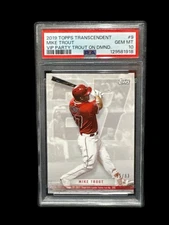 MIKE TROUT ANGELS ROY MVP 2019 TOPPS TRANSCENDENT VIP PARTY #9 SERIAL #/83 PSA 9
