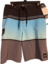 O'NEILL HYPERFREAK Board Shorts Swim BELOW KNEE Black Blue BOYS Size 26" NEW