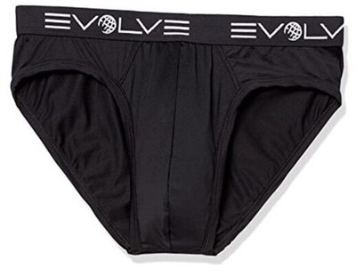 Evolve mens Sport Mesh 3 Pack No Show Briefs Medium Black