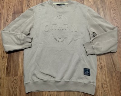 Olympia Joe Weider Bodybuilding Crewneck Sweatshirt Men's Large Beige Logo
