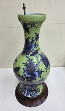 Chinese Green Ground 'Floral' Porcelain Vase Lamp