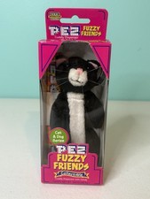 Pez Fuzzy Friends Collectible Cat & Dog Series (New In Box) Black White Cat