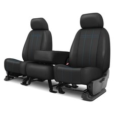 Seat Cover Faux Leather Stretch Hex Quilted 1st Row Black Electric Blue Seat Cover Faux Leather Stretch Hex Quilted 1st Row Black Electric Blue