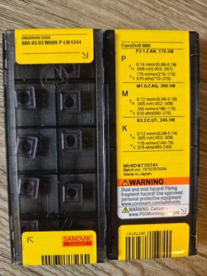 10x Sandvik Wendeschneidplatten zum Bohren 880-05 03 W08H-P-LM 4344