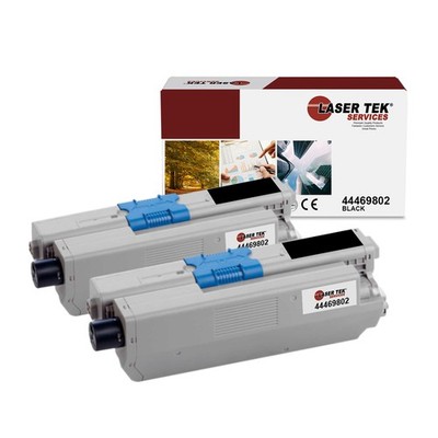 2Pk LTS 44469802 Black HY Compatible for Okidata C510DN C530DN Toner Cartridge