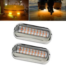2Pcs 27 LEDs Marine Light, IP68 Waterproof Underwater Boat Light for Pontoon ...