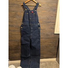 Dickies Mens Indigo Blue Denim Bib Overalls Workwear 83294NB 34x36