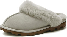 Women'S Genuine Australian Sheepskin Slippers, 18Mm Wool Pile, Memory Foam, Dura