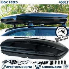 Box Tetto 450LT Per Opel Tigra Baule Portabagagli Nero Lucido Aerodinamico