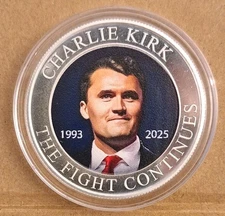 Charlie Kirk Memorial 1 oz .999 Silver (Colorized) Coin with Certificate
