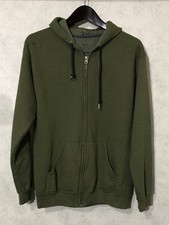 Hoodie  Sweatshirt  Mens  Fruit Of The Loom  Medium  Green  Full-Zip  Casual  Fleece