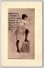 Campanas de boda romance antiguas propuesta humorística mujer pierna 1910