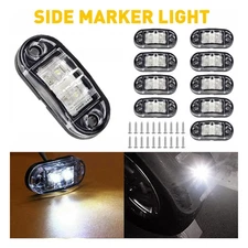 10PCS LED Car White Side Side 2.5" Side Clearance Marker Fit Lights Truck Traile