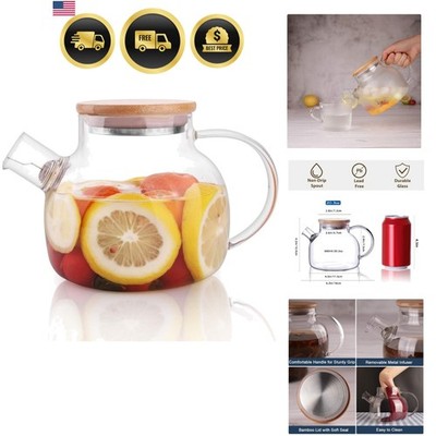 Glass Teapot Stovetop Safe,20.3 oz Clear Tea pot with Removable Filter Spout,...