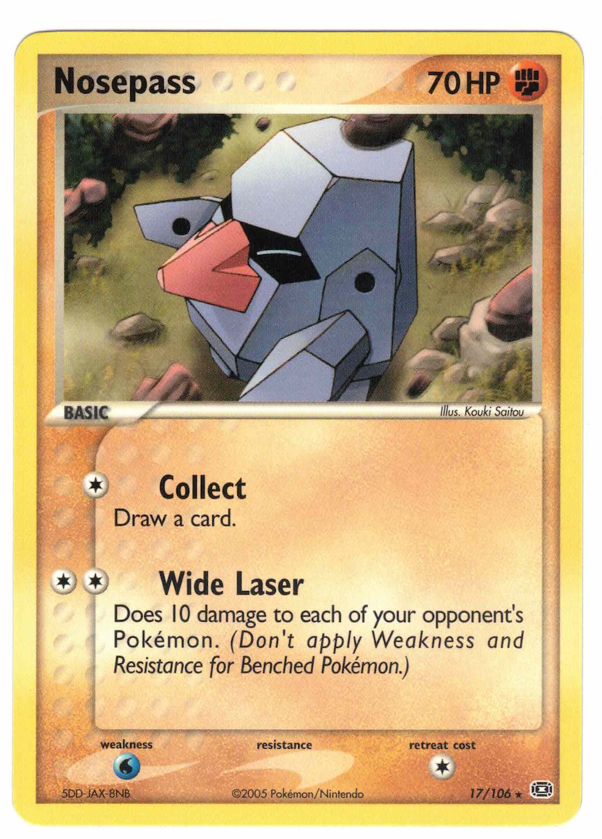 Nosepass 17/106 EX Emerald Regular Rare Pokemon Card