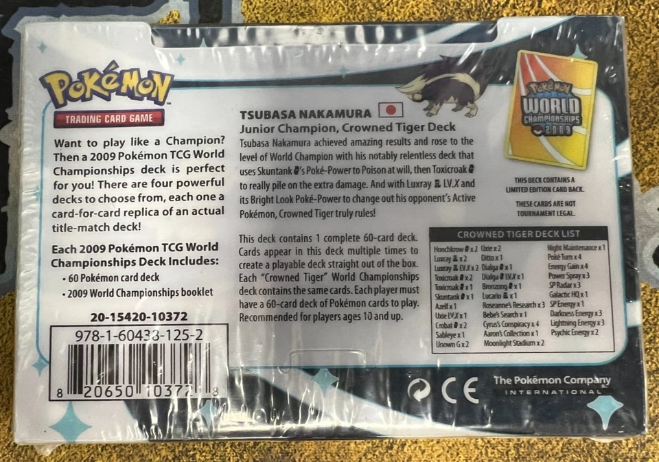 Pokemon SEALED Tsubasa Nakamura Crowned Tiger 2009 World Championship Deck - Image 2 of 2