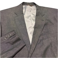 Oak Hill Blazer Sport Coat 2XL 50/50R Chambray Linen Cotton Blend Big  Tall