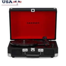 Bluetooth Vinyl Record Player Turntable with Built-in Speakers 3 Speed Aux RCA