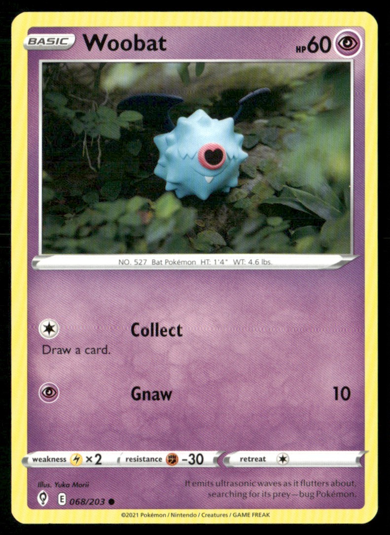 2021 Sword & Shield - Evolving Skies Woobat Basic/Common #68