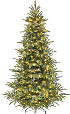 7.5Ft Pre-Lit Aspen Fir Christmas Tree with 550 LED Lights for Holiday Decor
