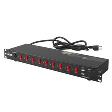 9-Outlet Rack Mount Power Strip,1U Horizontal PDU Individual Switch 6ft Cord,...