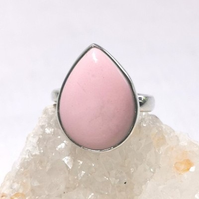 Ring mit Anden Opal, 925er Silber , Gr 18,1 - pink Opal - Andenopal -