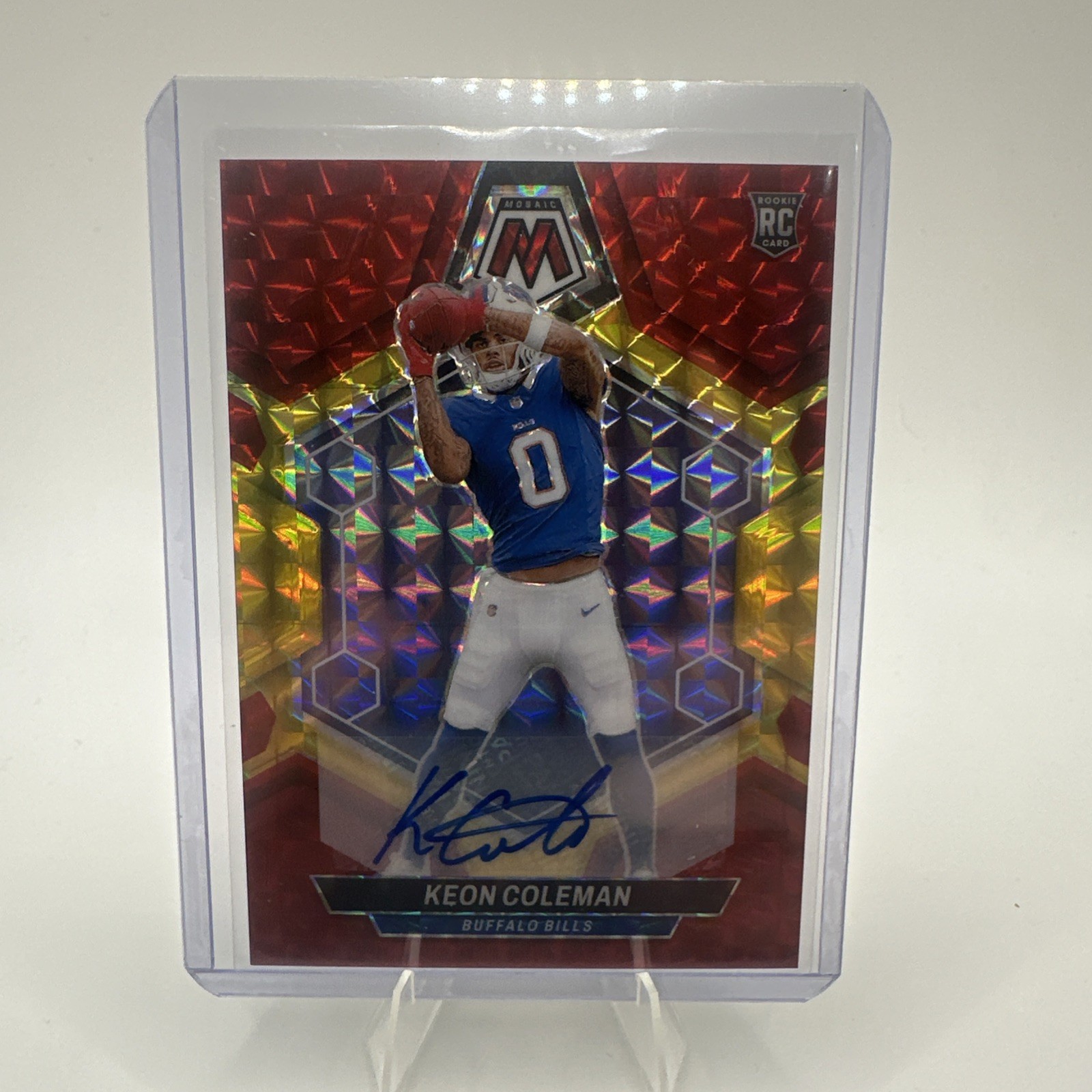 KEON COLEMAN 2024 MOSAIC ROOKIE AUTOGRAPHS CHOICE RED YELLOW RC AUTO Q0398