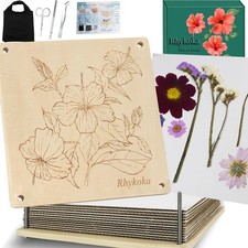 Large Flower Press,11x11 inch 28x28cm 10 Layers Wooden Flower Pressing Kit ...