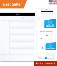 Tops 50-Sheet Writing Pad   8.5"x11.75" for Effective Lecture Notes  Summaries
