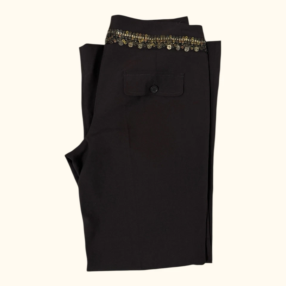 Женские расклешенные брюки-бутлег Cambio Modern Classics размер 10 коричневые с украшенной талией - Изображение 3 из 4