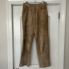 Andrea Viccaro Suede Leather Pants Women  s 4 Brown 5 Pocket Vintage