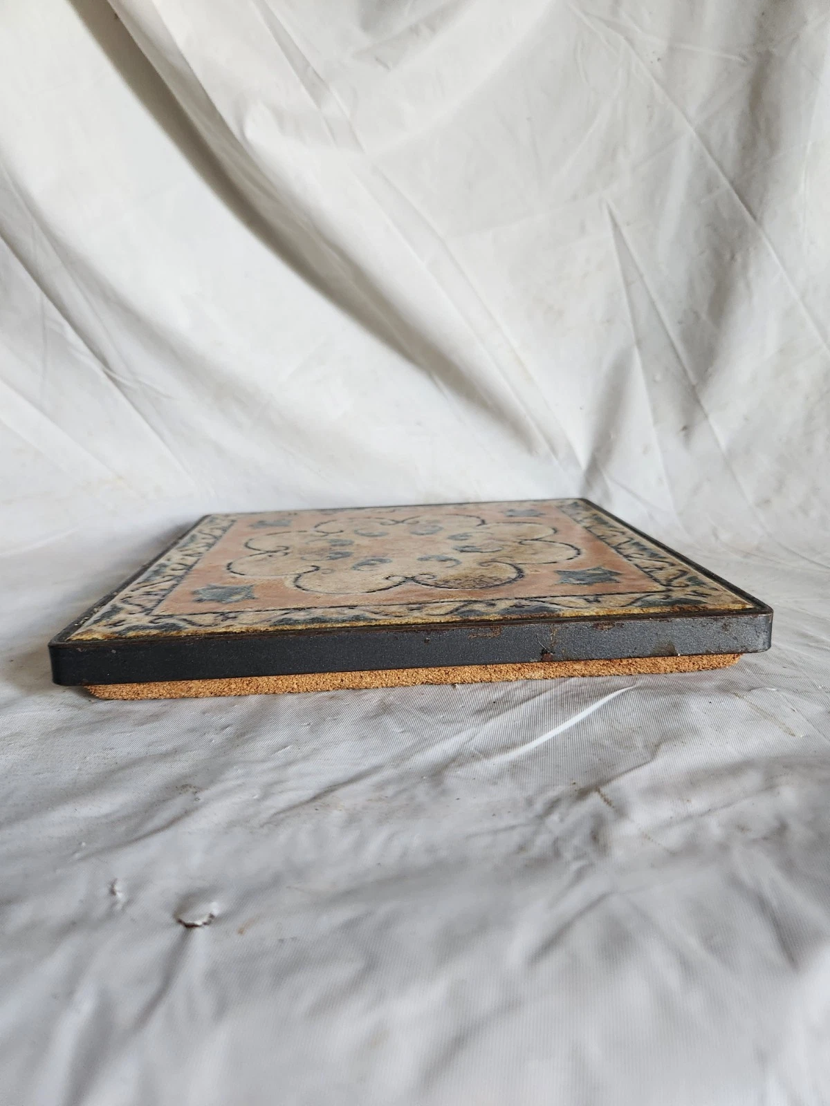 Vintage Mirasol Ceramic Tile Trivet Cork Back Italian Art Hot Plate Monterey CA - product detail image 10