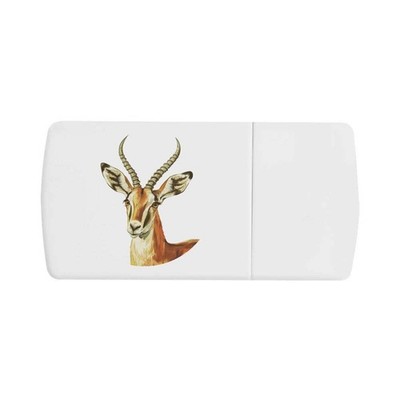 Pillendose ''Springbock Portrait'' mit Tablettenteiler (PI00044046)