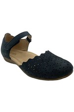 Earth Leather Perforated Mary-Janes Brynn Navy