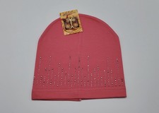 MARIV Kids Girls  Cotton Blend Rhinestone Drops Pink Hat Sz 2-4 Years NWT
