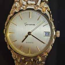 Geneva Women's Quartz Gold Tone Stainless Bracelet Silver Dial Date Watch