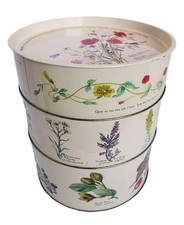 Large Stacked Vintage Tin Kitchen Canister or...