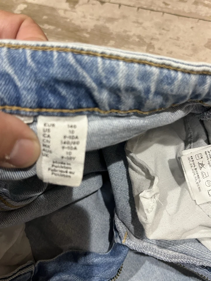 Pantalones de mezclilla H&M cintura ancha ajustable tiro alto niñas talla 12 Foto 3 de 4