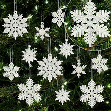 Mini Snowflake Ornaments for Christmas Tree Decorations, Crafts