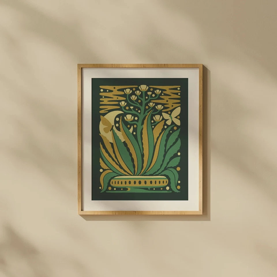 Impresión artística DKNG Agave Bloom (edición limitada póster serigrafía de 16" x 20") Foto 2 de 4